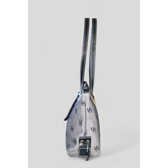 Vintage Dooney & Bourke Signature Satchel Bag Purse Black & Gray - Picture 5 of 11